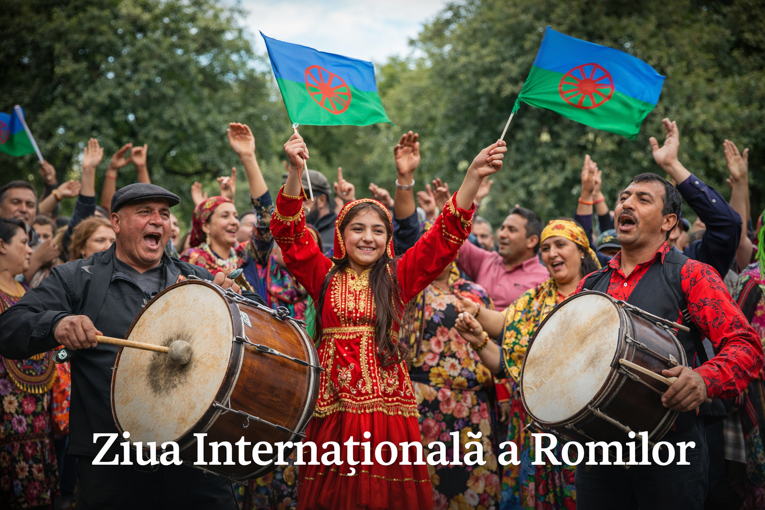Grafică pentru Ziua Internațională a Romilor, 8 aprilie.